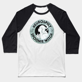 Neurospicy Spoonie Witch Teal Baseball T-Shirt